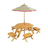 Octagon Table and 4 Stools with Umbrella by KidKraft