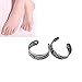 Susenstone®2PC Women Adjustable Antique Silver Metal Toe Ring Foot Beach Jewelry