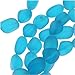 Cultured Sea Glass, Small Nugget Beads 8-16mm, 7 Pieces, Pacific Blue
