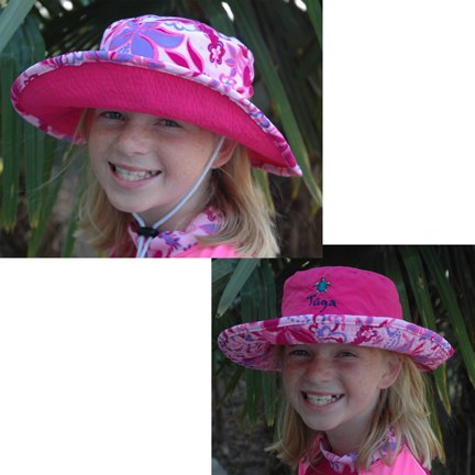 Girls Reversible Bucket Hats, UPF 50+, UV Protective