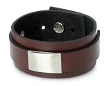 Men's Leather Wristband Bracelet, 'Contrast'
