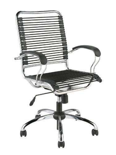 ITALMODERN Bungie J-Arm High Back Office Chair, Black