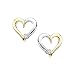 10K Two Tone Gold 0.08 ct. Diamond Heart Earrings
