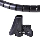 1.5 M 柔軟 スパイラル ケーブルコード バンド ワイヤーラップ オーガナイザークリップ付き ブラック