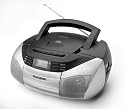 Telefunken P14 Tragbarer CD-Player mit MP3-Wiedergabefunktion, Radio, Kassettendeck und USB-Anschluss silber/schwarz