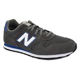 New Balance 373 Mens Suede & Mesh Laced Running Trainers Grey White - 8