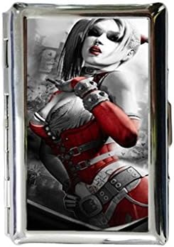 Batman Joker and Harley Quinn Custom Personalized Stainless Steel Metallic Silver Color Cigarette Case Holder Box Card Wallet Classic Design