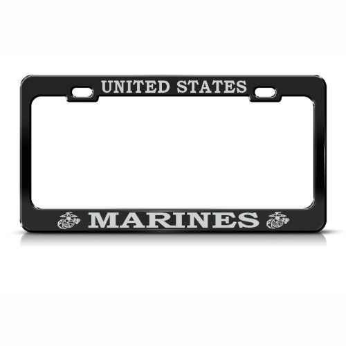 MARINES MARINE METAL MILITARY LICENSE PLATE FRAME TAG HOLDER