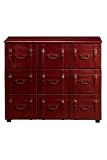 Leather 9-drawer File Cabinet 38hx45.5w Burgundy