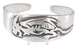 Dragon Symbol Crest Pewter Cuff Bracelet