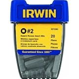Irwin 357220 #2 Square Bit Tip, 20 Pack