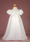 Delicate A-Line Floral Jacquard Christening Gown