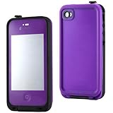 GEARONIC Purple Waterproof Shockproof Full Body Skin Case Cover Pouch for iPhone 4 4S 4G, Multi Purpose Protective Skin for water, shock, snow, dirt