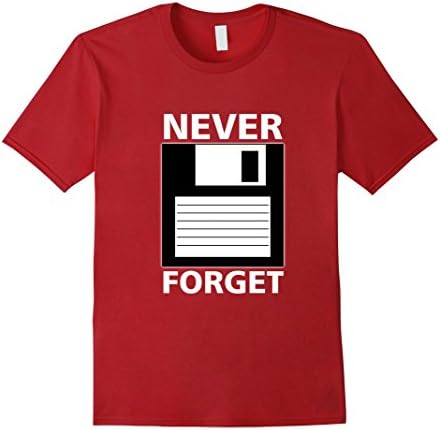 Men's Floppy T-Shirt, Never Forget Silicon Valley Developer Large Cranberry