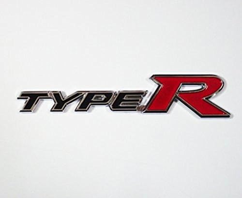 HJJ® Honda Type R Chrome Logo Black Red Sign Emblem Decal Civic Accord Integra
