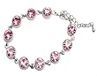 Bracelet - Round CZ Crystal Link ~ Rose (Pink) (FB67)