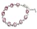 Bracelet - Round CZ Crystal Link ~ Rose (Pink) (FB67)