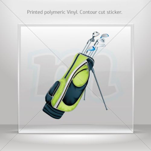 Decals Stickers Golf Bag With Clubs car helmet window bike Garage door 6 X 4.5 Inches Vinyl color print 0600 W8585