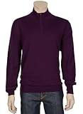 Faconnable Mens Purple Wool Mock Neck Sweater X-Large XL Half-Zip Front Purple