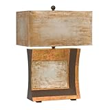 IMAGE OF Kichler Lighting 70740 Vivido Curve 25-Inch Portable Table Lamp, Hand-Painted Finish over Copper Leaf with Antique Silver Rectangle Gold-Lined Shade
