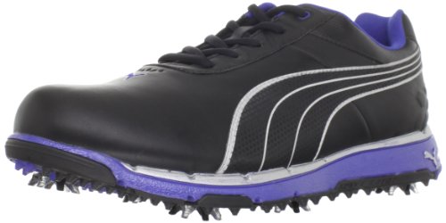 PUMA Men's Faas Trac Golf Shoe,Black/Silver Metallic/Surf The Web,10 D US