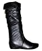 Steve Madden Women's Cybul Flat Boot,Black Leather,8 M US