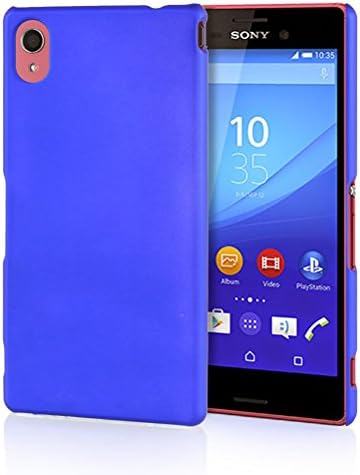 RONGRONGUK Hard Rubberized Rubber Coating Devise Back Case Cover for HTC One Mini M4 DeepBlue