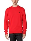 Timberland LW Cotton Solid Crew – Pull -Homme – Rouge formule 1 et broderie noire –  XL