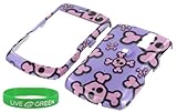 Purple with Pink Skulls Design Snap On Hard Case for RIM BlackBerry Curve 8 ....