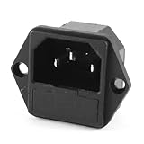 uxcell　電源インレットソケット　ヒューズホルダー　プラグ　スクリュータイプ　AC 250V 15A IEC 320 C14