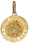 Image of 9ct Yellow Gold Medium St Christopher Medal Pendant