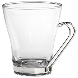 Bormioli Rocco Verdi  Cappuccino Cup With Stainless Steel Handle, Set of 4, Gift Boxed