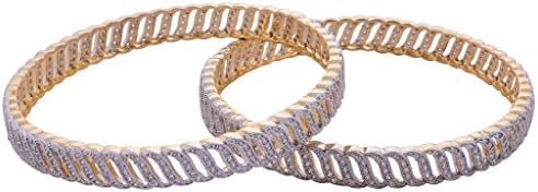 Affinity elegant High Quality American Diamond CZ stones Bangle gold plated