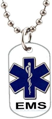 Emt Ems Medical1 Art Design Custom Oval Dog Tag Pet Tag (Size:1.2X2X0.1 inches), Aluminum Dog Tag Pendant Necklace beads chain Charm Unique Gift