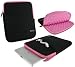 rooCASE Super Bubble Neoprene Sleeve Case Cover for Apple iPad 3/iPad 2 Wifi / 3G Model HP TouchPad Wi-Fi 9.7-Inch (Black / Pink)