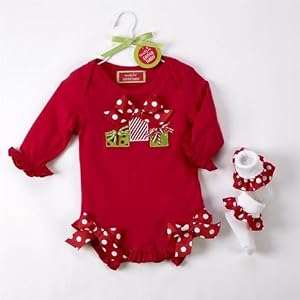 Christmas Present Romper and Sock Set by Mud Pie