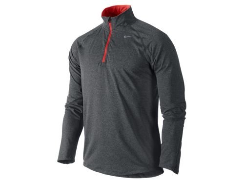 NIKE Herren Laufshirt Element 1/2 Zip, black heather/max orange/reflective silv, XXL, 4046 Preisvergleich