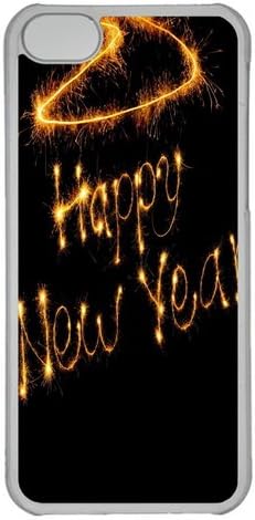 iPhone 5C Case, Happy New Year 861 Custom PC Hard Case Cover for iPhone 5C Transparent