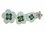Sparkling Green Linear Flower Hair Barrette