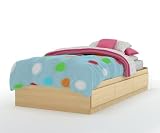 Twin Size Mates Bed with Underbed Drawer in Natural Maple Finish