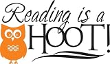 Vinyl Wall Decal - Reading is a hoot........... - selected color: Burgundy - Want different color ? Choose from 24 colors in