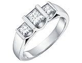 Diamond Engagement Anniversary Three Stone Ring 1/4 Carat (ctw) in 14K White Gold