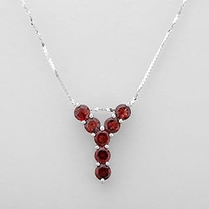 Necklace With 2.35ctw Genuine Garnets Well Made in 925 Sterling silver Length 16in