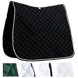 Quilted Dressage pad-White/White Piping