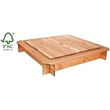 Sandkasten Sandkiste mit Deckel wetterfest lasiert Ma� 140 x 140 cm Sandkastentiefe 20 cmvon "Impag"