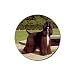Afghan Hound Black Rubber Round Coaster (4 pack)