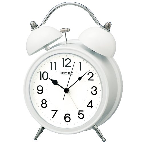 SEIKO CLOCK (セイコークロック) 目覚し時計 アナログ ツインベル スヌーズ機能付 KR875W 白塗装
