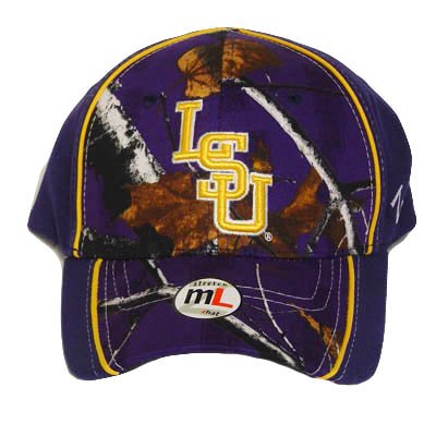 NCAA FLEX FIT HAT CAP LOUISIANA STATE TIGERS PURPLE LG
