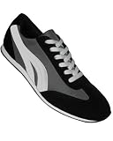 41juTRtgMLL. SL160  Aris Allen Mens Ultra Lightweight Grey & Black with White Accents Retro Runner Dancing Sneaker with Suede Sole