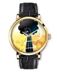 SPRAWL Aanalog Fashion Series Gold Ladies Watches of Genuine Black Leather Strap,Unique Wrist Watch for Women Girls Designed with As a clown in the field
